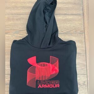 Under Armour Black Hoodie‎ with Red Graphic Size XL Gently Worn